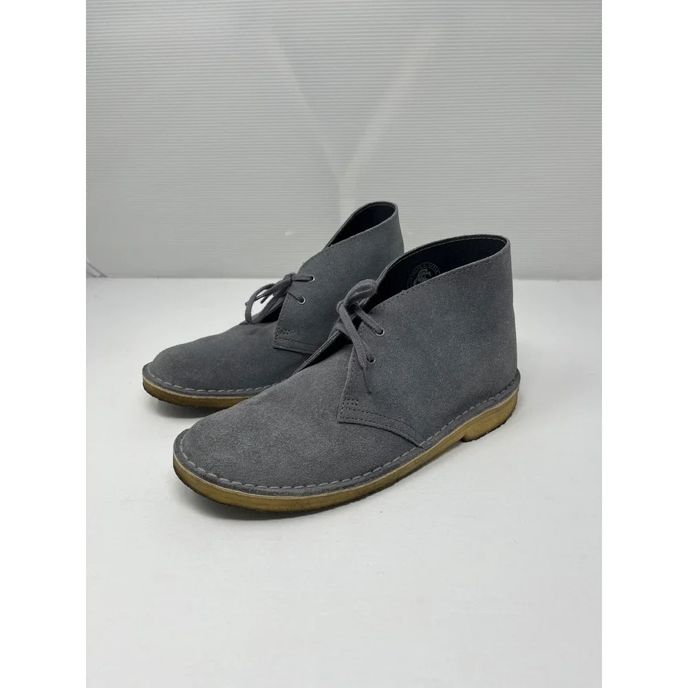 Clarks Originals Desert Boots Blue Grey Suede Chukka Lace Up Shoes Womens 10